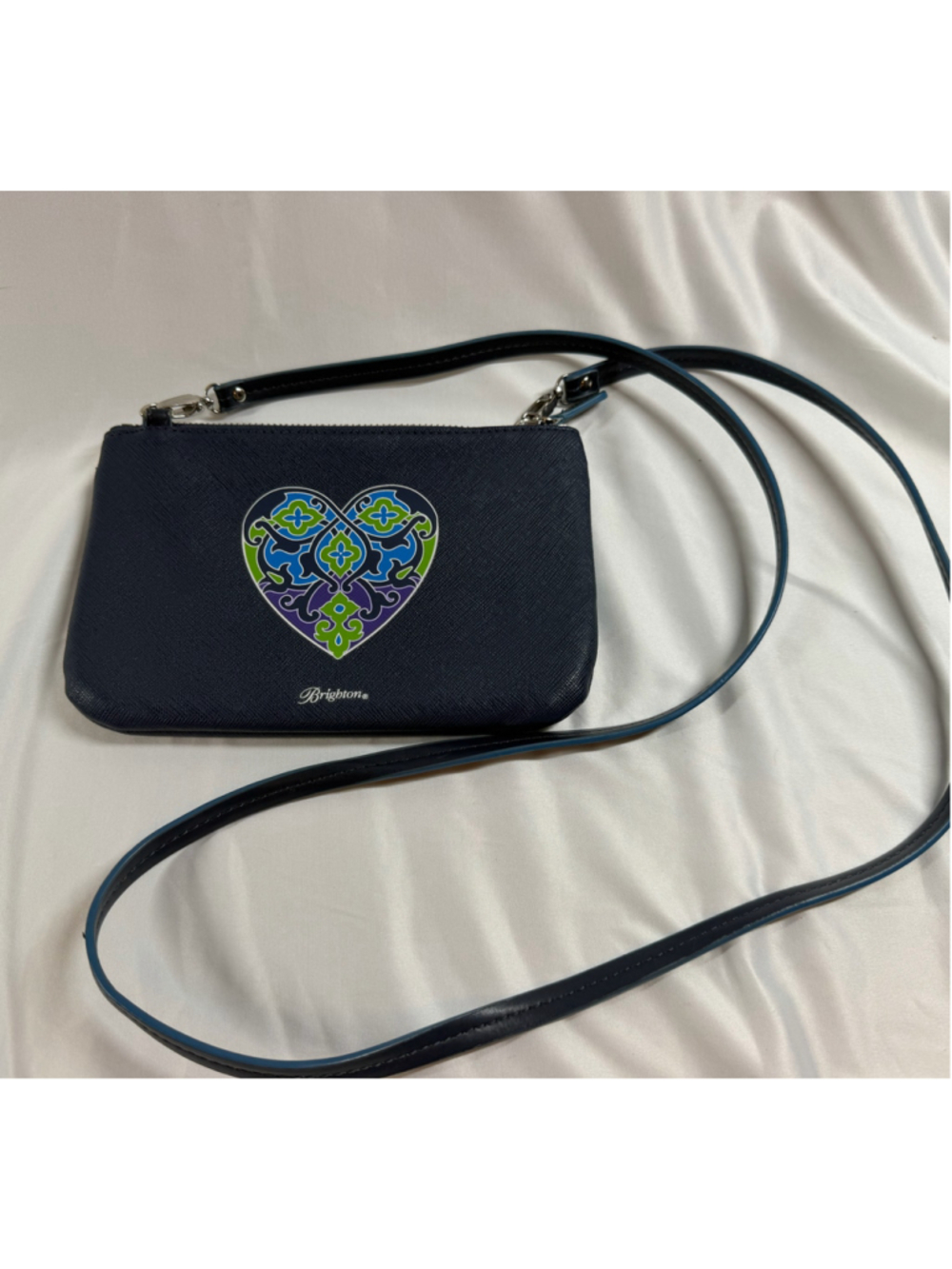 Women's Brighton Crossbody Bag One Size Navy Blue Heart